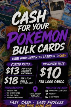 Sell your Pokemon bulk into CASH