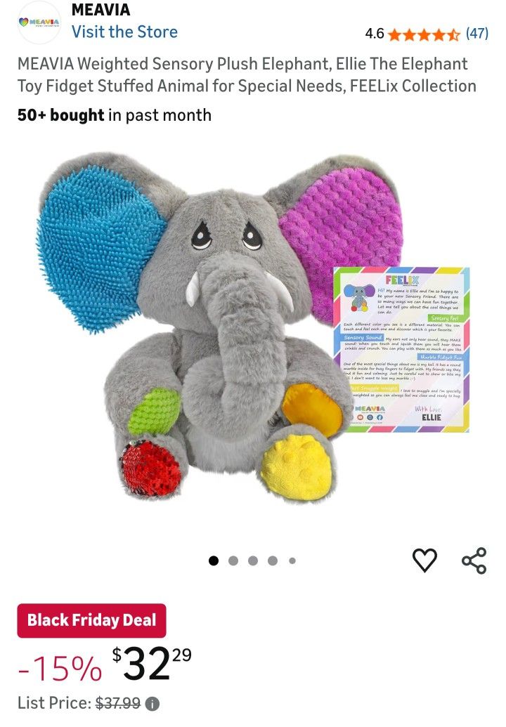Sensory Plush Elephant
