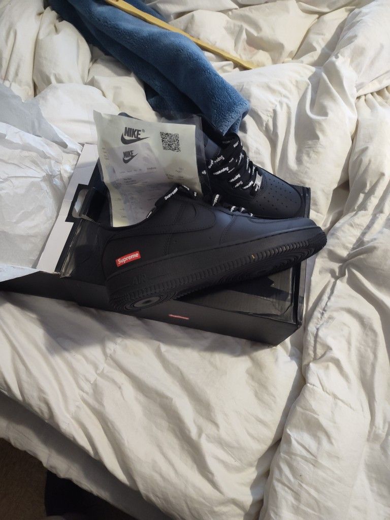 All Black Supreme Air Force Ones