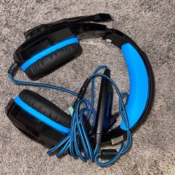 Blue Gaming Headphones 