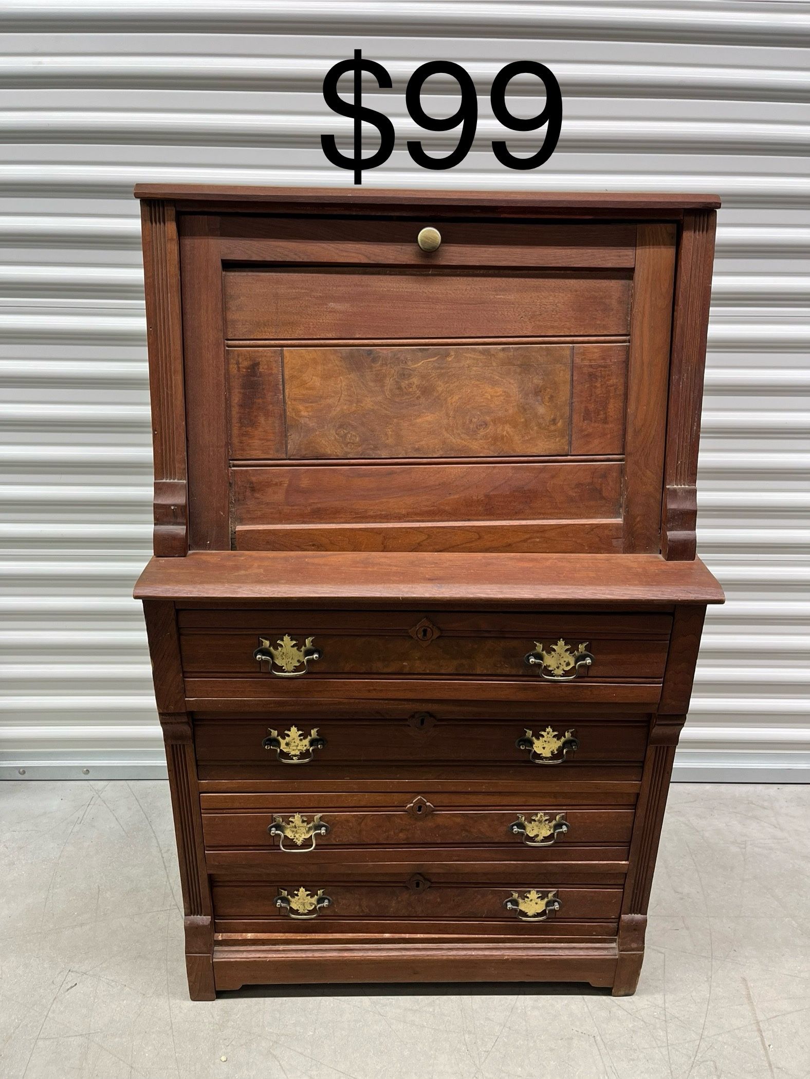 Antique solid Oak Drop Down Desk