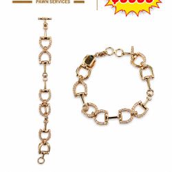 GOLD 18KT BRACELET, APPROX 1.75CTW CUSTOM LINK TOGGLE