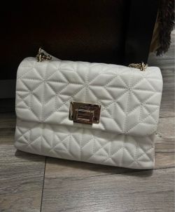 Aldo White Quilted Chain Shoulder Bag
