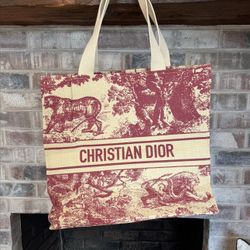 Christian Dior Red Straw Riviera GWP Tote