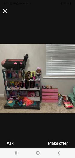 Lot Of LOL Dolls, Dollhouse, Car And Plane