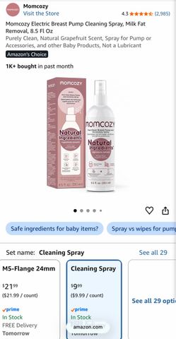 Momcozy natural pump cleaning spray
