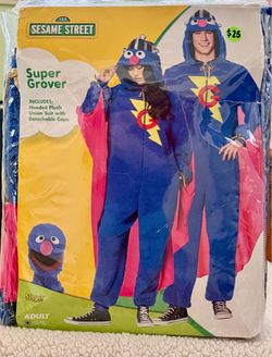 Costume “Super Grover” Jumpsuit Adult Size L/XL