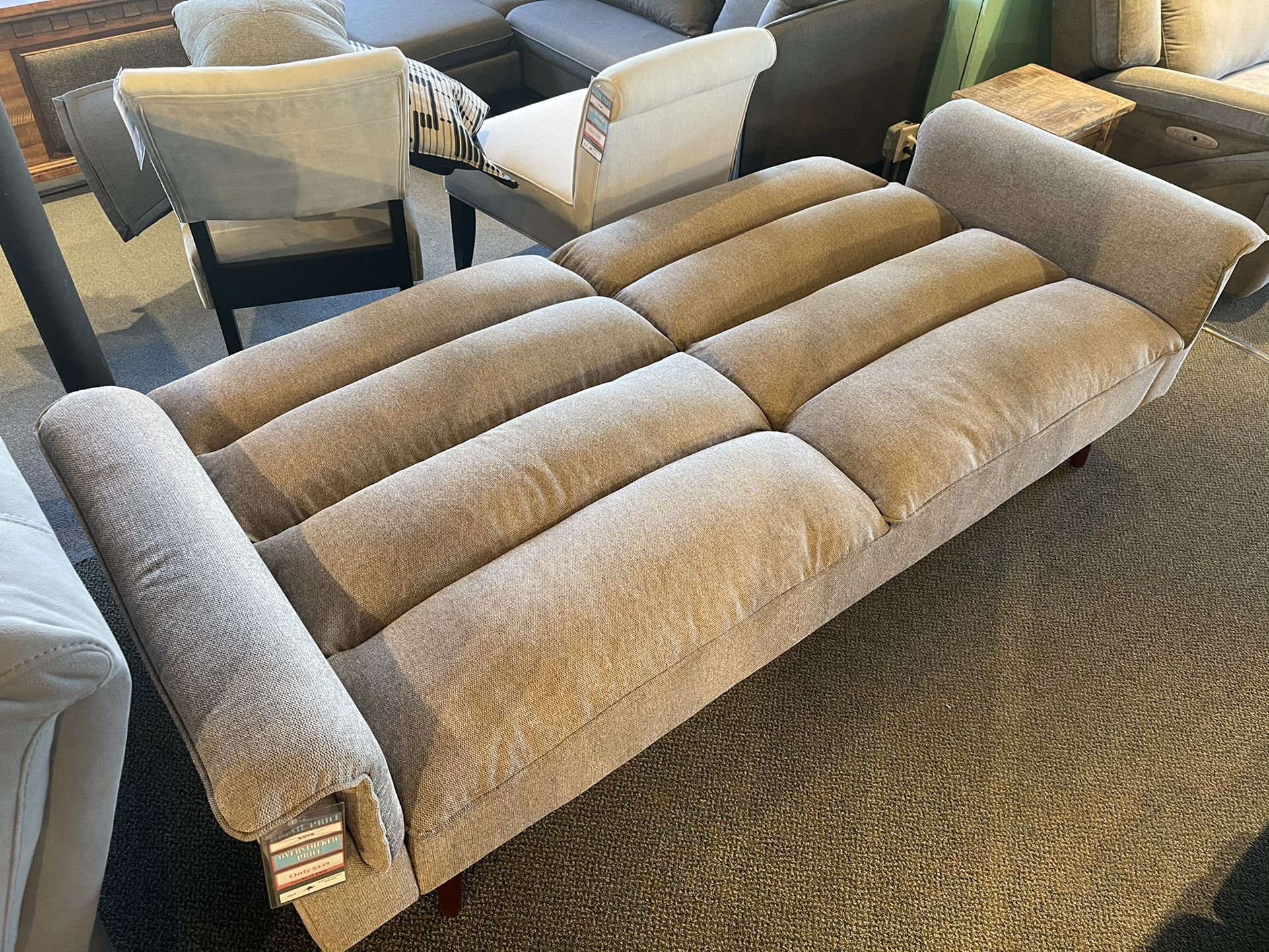 This sofa bed/futon is both comfortable and stylish