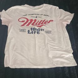 Miller High Life Vintage Crew Neck Short Sleeve T-shirt Adult Size Xl White USA