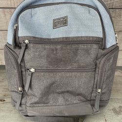 Eddie Bauer First Adventure Backpack Diaper Bag Gray and Blue Multi Purpose