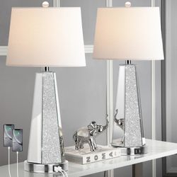 Mirrored Glass Table Lamp (Modern / Glam)
