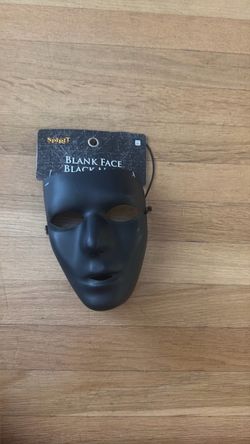 Spirit Halloween Blank Face Black Mask