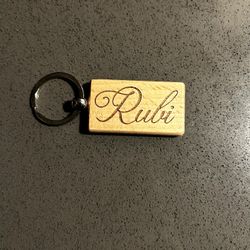 Laser Engraved Personalized Wooden Keychain 