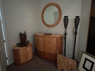 6 drawer dresser and 2 matching night stands