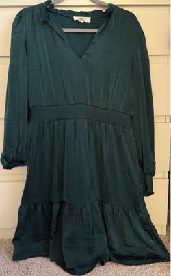 Teal Green Tiered Smocked Waist Dress