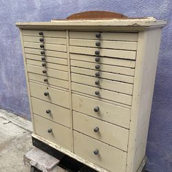 ANTIQUE VINTAGE DENTAL DENTIST CABINET DRESSER SMALL DRAWERS CHEST TOOL BOX STORAGE