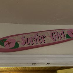 Nice Large Surfer Girl Wood Sign