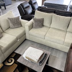 CREAM SOFA LOVESEAT SALE