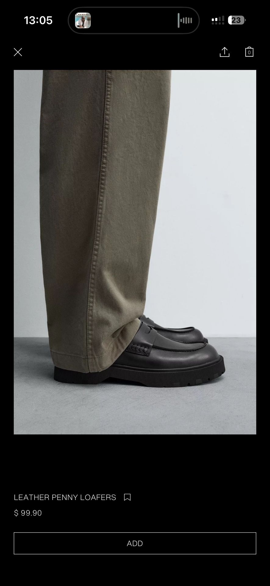 Zara Leather Penny Loafers