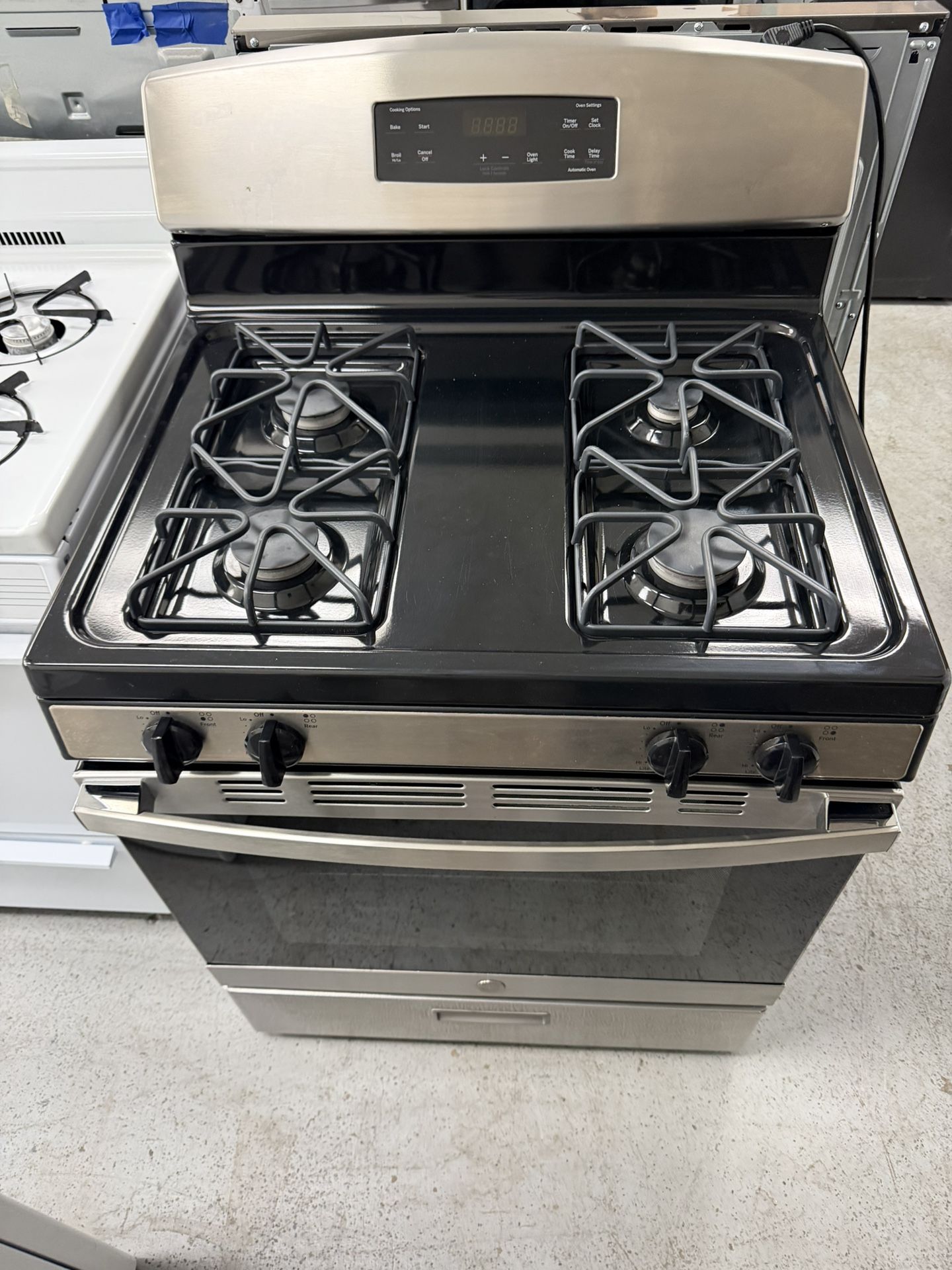 GE Gas stove 4 Burners Stainless Steel
