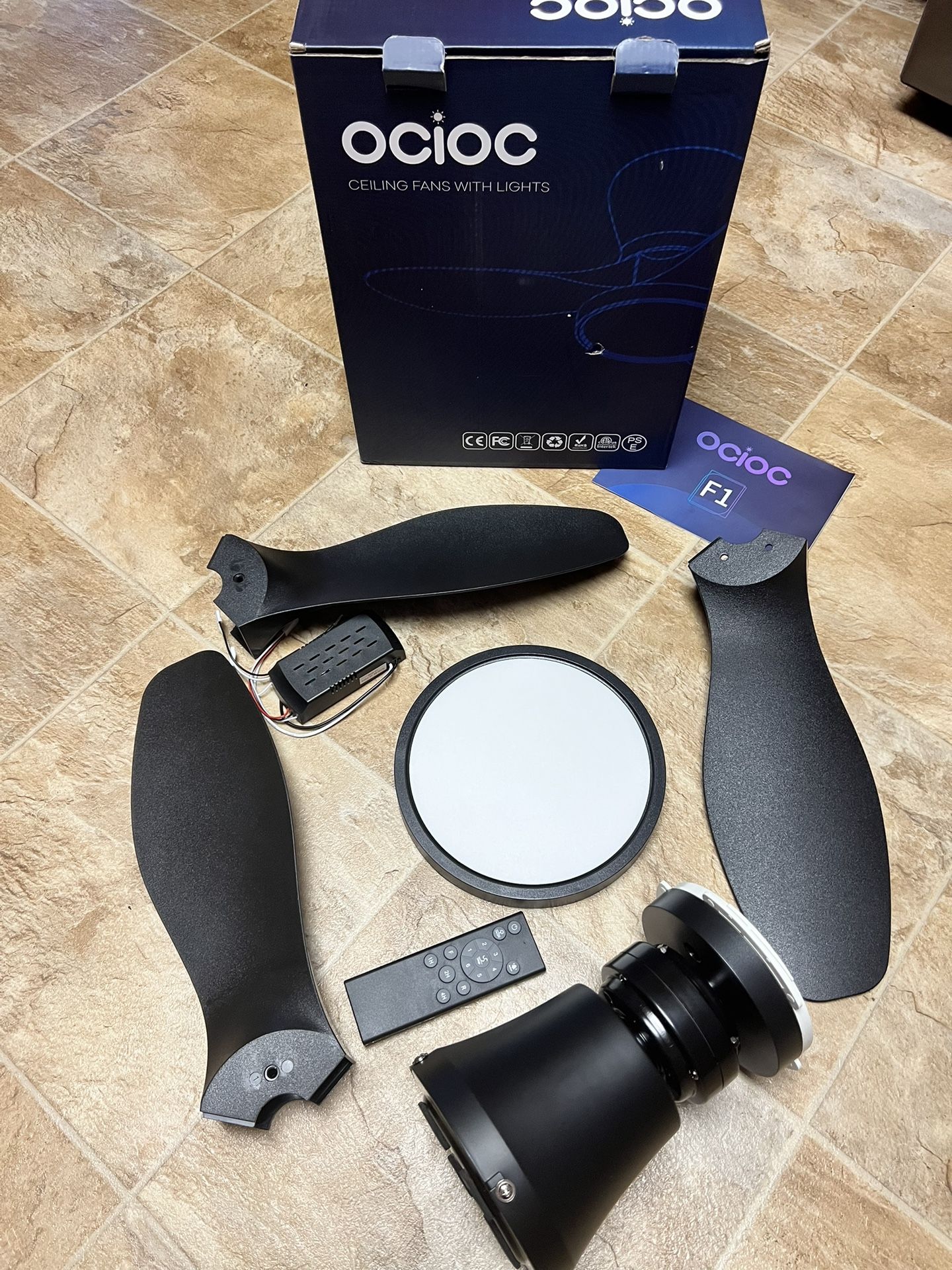 32” Ceiling Fan With LED Light And Remote