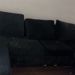 Couch Black With Pillows 