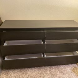 Ikea - STORKLINTA 6-drawer dresser, black-brown , 55 1/8x18 7/8x29 1/2 "