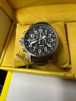 Invicta Chronograph Watch with Leather Strap