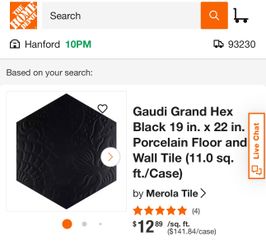 Tile Gaudi Grand Hex Black Tile 