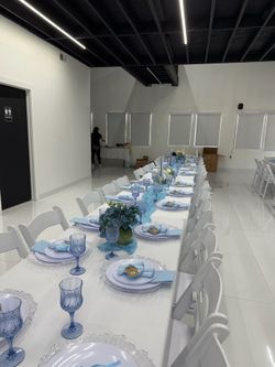White resin garden chairs and chairs for any event