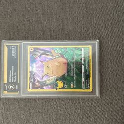 25th Anniversary Pikachu Card graded 7