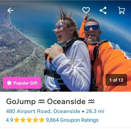 Tandem skydiving Groupon