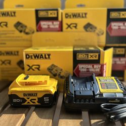 DEWALT 20V MAX XR 5Ah Battery & Charger 