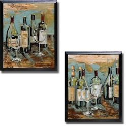 French-Roussia's  2-piece Set Of Canvas Wine Paintings 