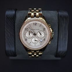 Michael Kors Women's MK5425 Pilot Gold-tone Glitz Chronograph Watch