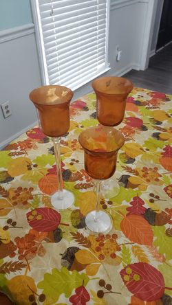 3 Fall Leaves Candle holders