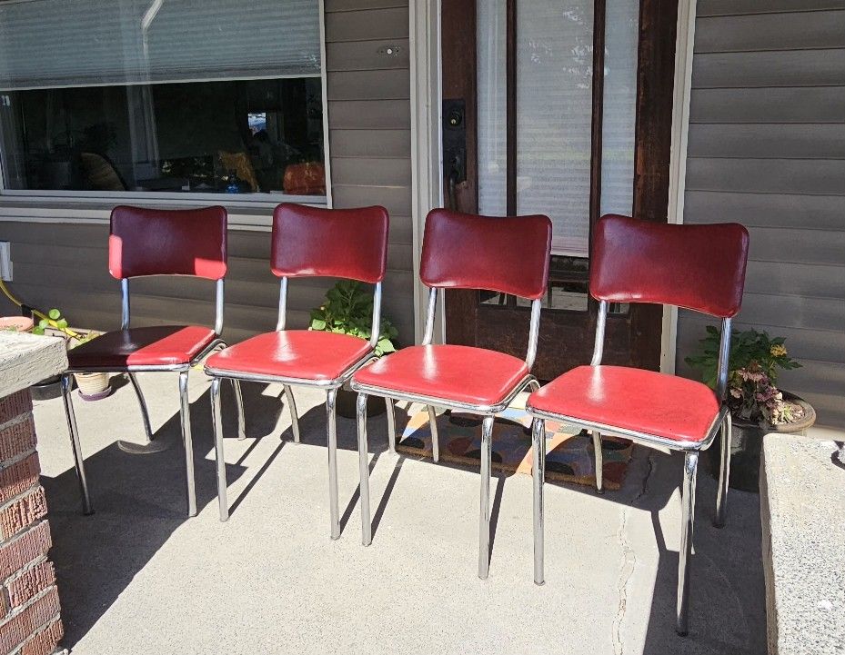 Vintage / retro red dinner chairs