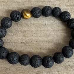 Lava Rock Bracelet with Single Tiger’s Eye Bead just $5 xox