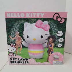 Hello Kitty 5 Ft Inflatable Lawn Sprinkler Summer Water Toy Outdoor Fun Sanrio Brand New!