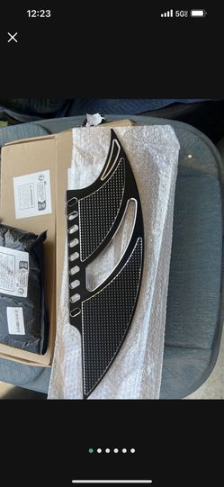 Black/chrome billet floor boards for Harley Davidson Front