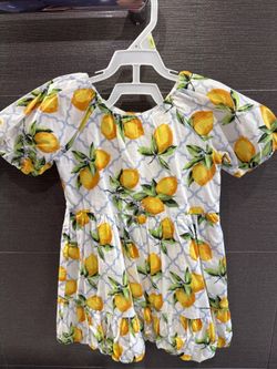 Janie And Jack  Girl Dress 3 Toddler White Lemon Yellow 