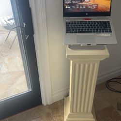 Laptop Stand Attached To Decorative Column. .  