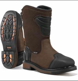 10.5  size / NINGO Steel Toe Work Boots for Men, Waterproof Safety Boots with All-Around Protection, Mens Square Toe Construction Boots with Slip Resi
