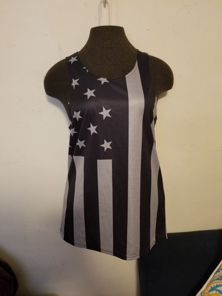 Tank top US flag print size small