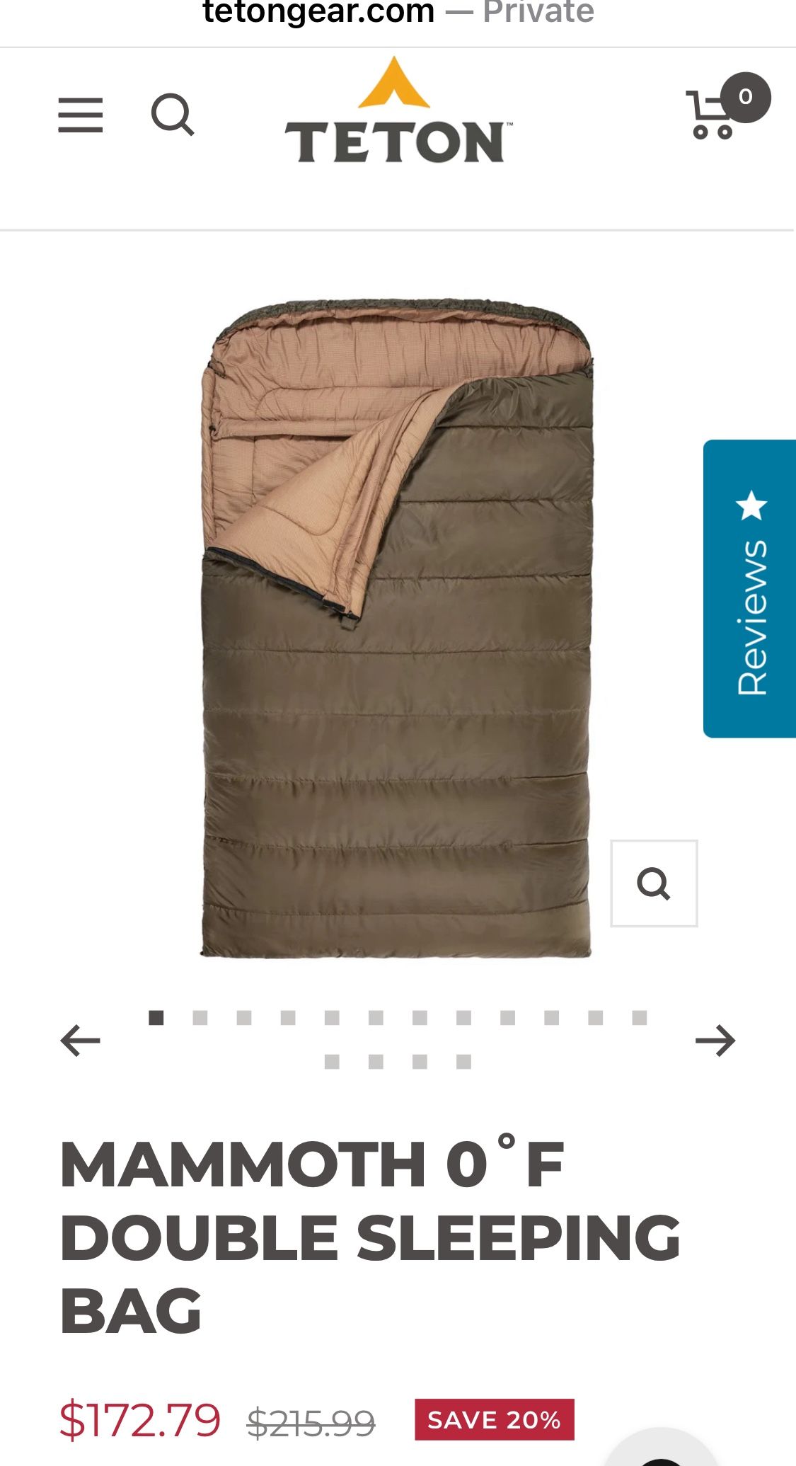 MAMMOTH 0˚F DOUBLE SLEEPING BAG
