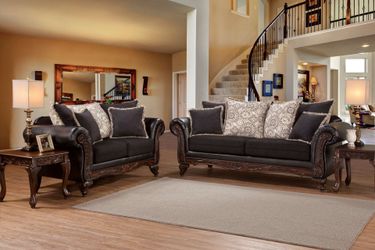 New luxurious black couch and love seat set!