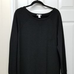 Womens Black Sweatshirt Dress M