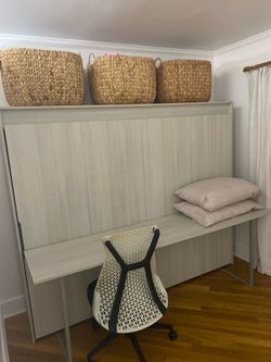 Queen size Murphy bed including built in desk
