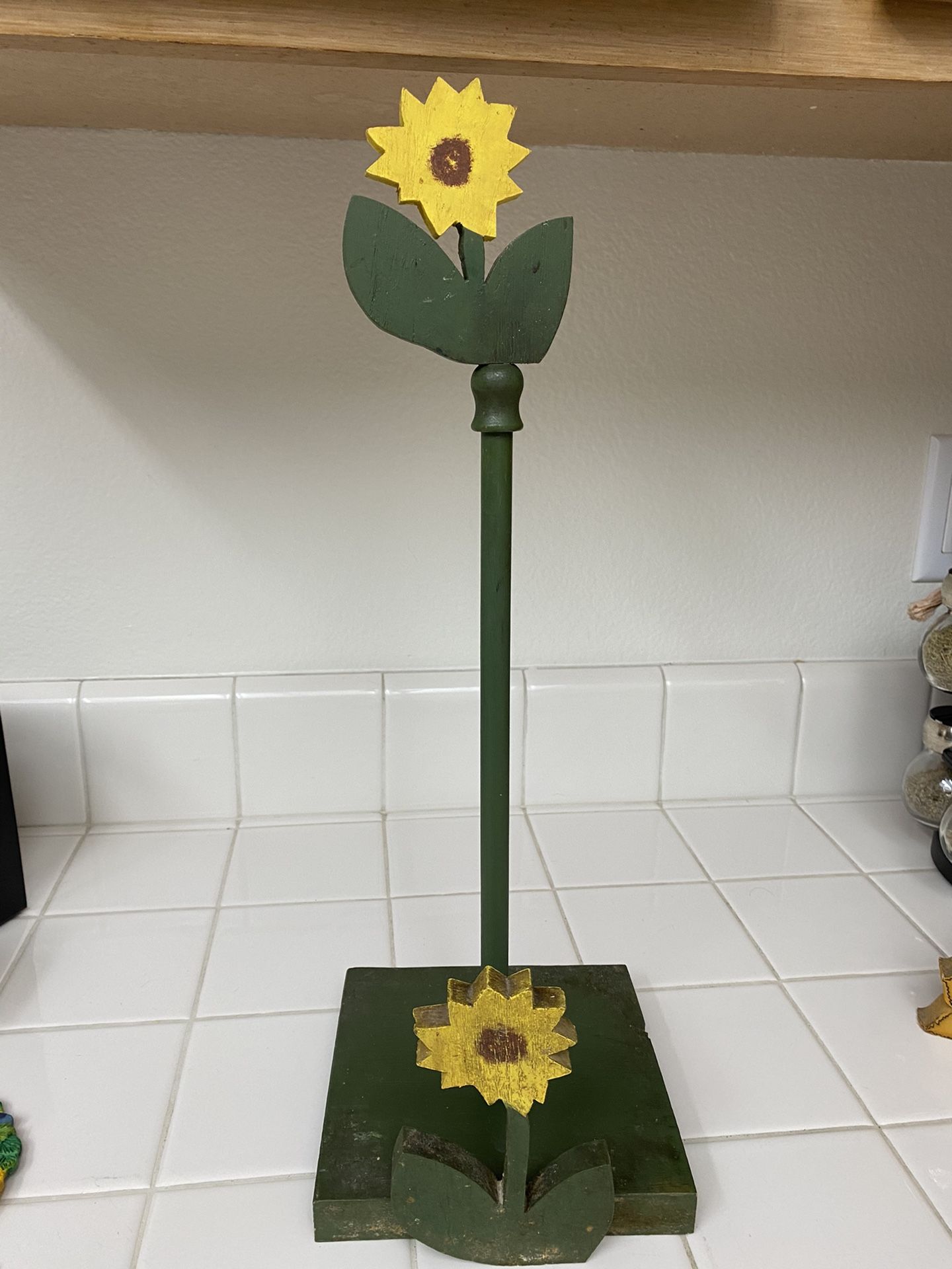 Sunflower kitchen cookie jar, 3 piece canister set, paper towel holder,  napkin holder, utensil holder and misc decor for Sale in Glendora, CA -  OfferUp