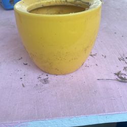 Yellow Ceramic Garden Pot 5$
